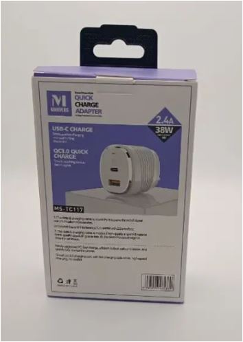Marvers quick charger / adapter 2.4A 38W TC117