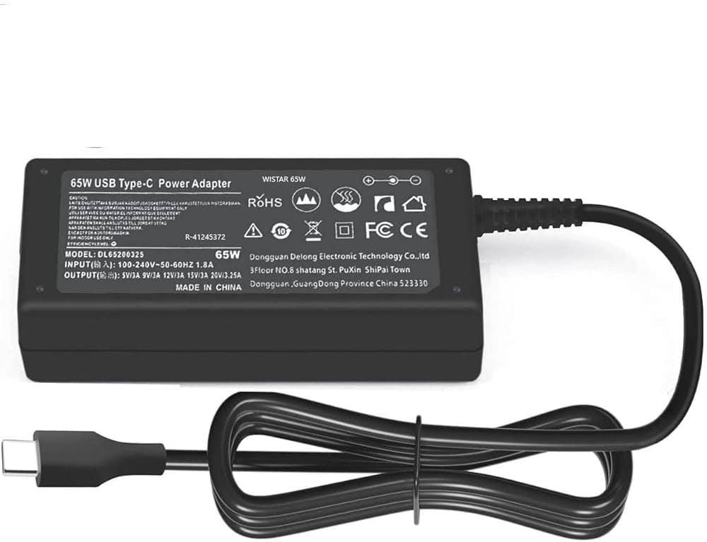 Replacement 65W 45W USB Type C Laptop Charger for Lenovo, hp, Dell, Macbook Pro, Samsung, Acer and more with Laptop AC UK Power Adapter