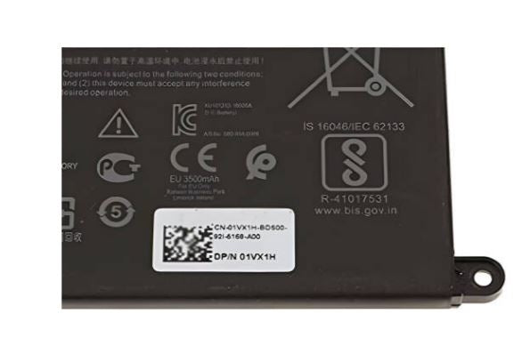 Replacement Battery for Dell YRDD6, 11.46V, 42Wh Capacity, 3 cells, Li-Polymer Battery Type, Black | AEE1385