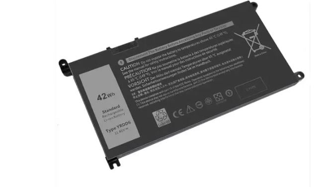 Replacement Battery for Dell YRDD6, 11.46V, 42Wh Capacity, 3 cells, Li-Polymer Battery Type, Black | AEE1385