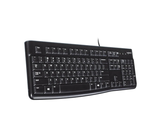 Logitech K120 Wired USB Keyboard- English/Arabic Layout, Black