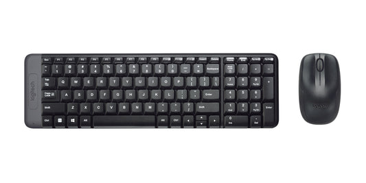 Logitech MK220 Wireless Keyboard & Mouse Combo- English/Arabic Layout, Black