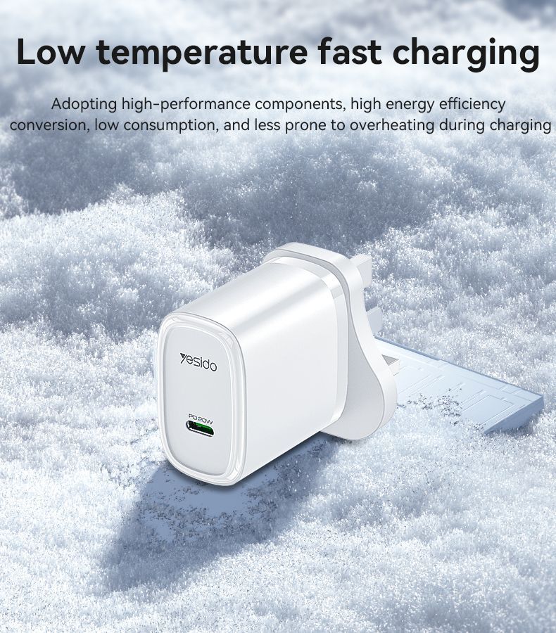 Yesido Quick Charger PD 20W USB Type C Single Port Charger YC76 White