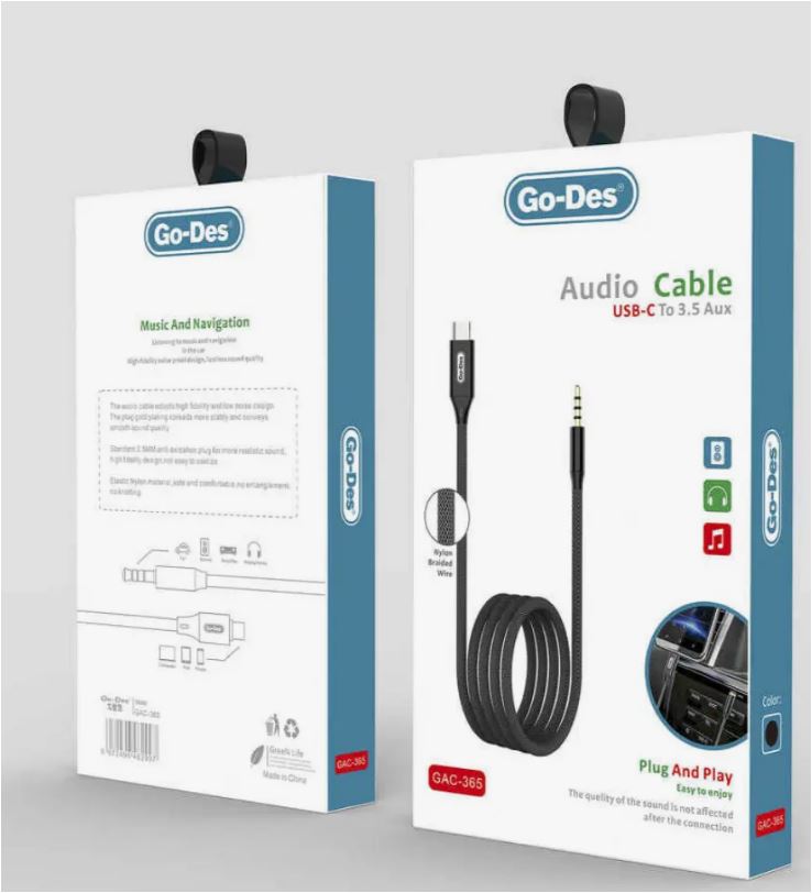 Go-Des Type-C To Aux Audio Cable Gac-365