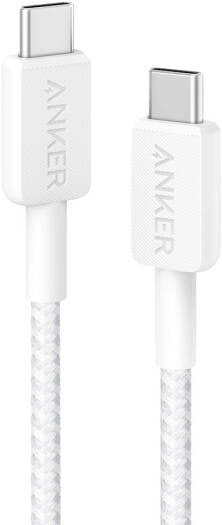 ANKER 322 USB-C to USB-C Charging Cable, 480 Mbps Speed, Braided Cable, White