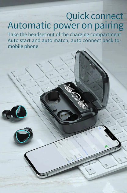 M10 Waterproof TWS Bluetooth 5.1 Earphones With Charging Box