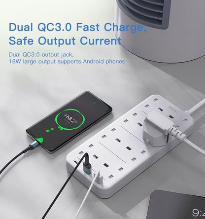 Yesido MC-16 8 Plugs + PD 20W+2 QC3.0 Ports 3250W High Power Fast Charging Socket(UK Plug)