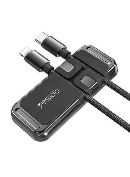 Yesido C113 Zinc Alloy Car Magsafe Magnetic Phone Holder with Cable Clip Function(Black)