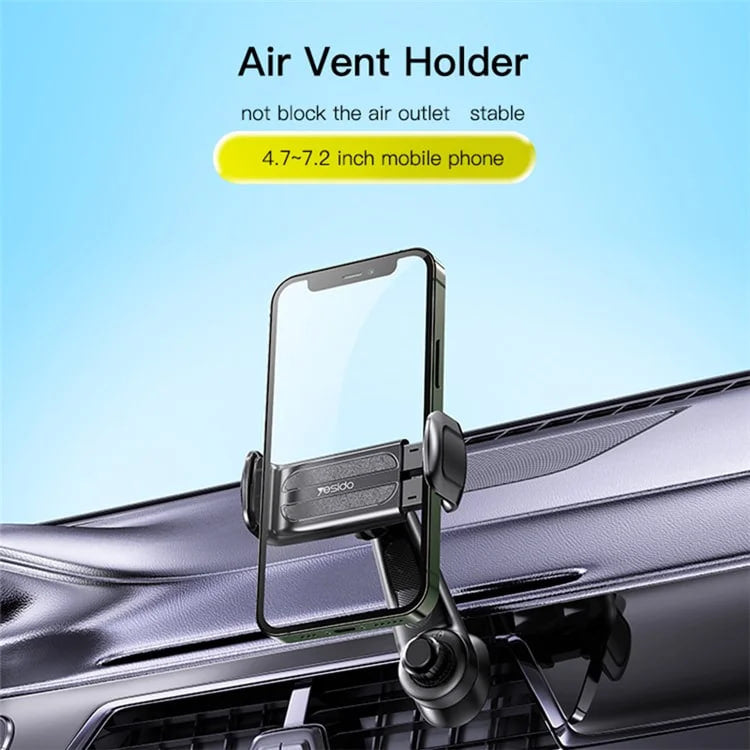 Yesido C165 360 Degree Rotation Air Vent Mobile Phone Holder Cell Phone Shaped Clamp Mount Clip