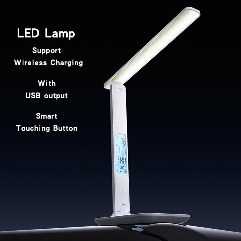 Yesido DS20 Multifunctional LED Desk Lamp Supports 10W Wireless Charging, EU Plug(White)