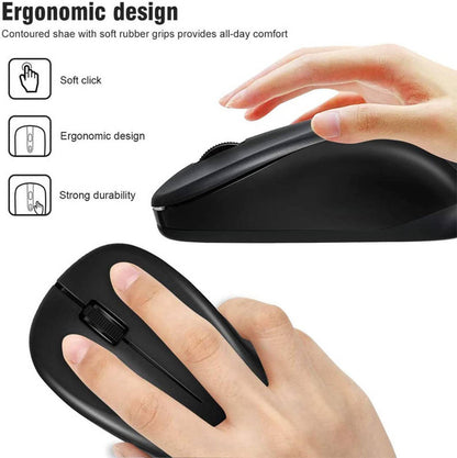 Enet Wireless Optical Mouse Black