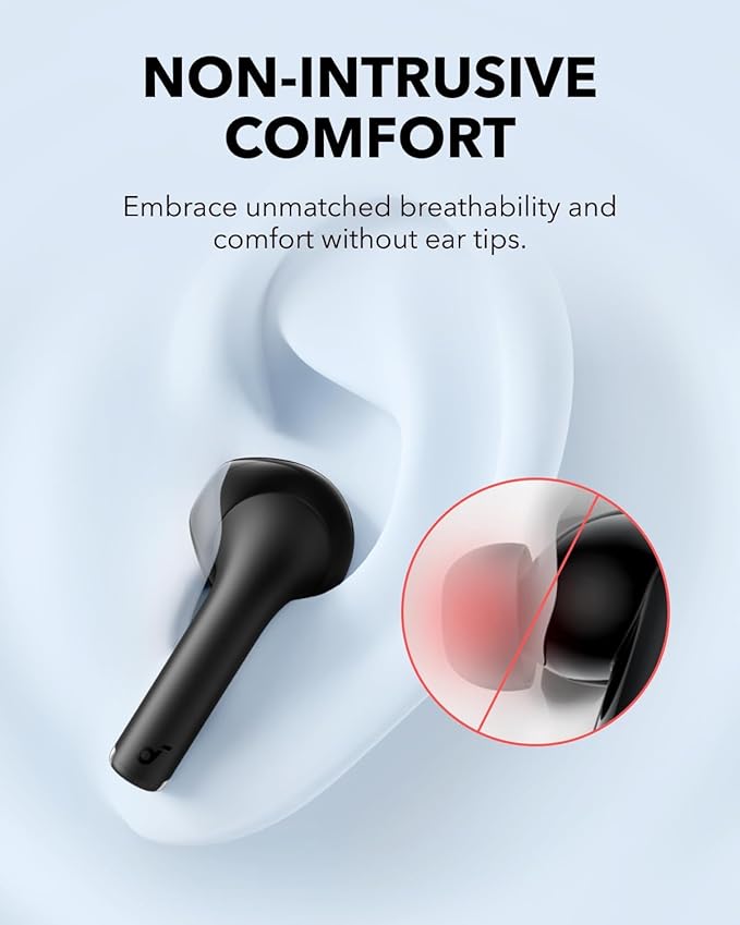 Soundcore K20i by Anker, Semi-in-Ear Earbuds, Bluetooth Wireless, 36H Playtime, Fast Charge, Clear Sound, Comfortable Fit, ENC 2-Mic Clear Calls, Custom EQ, IPX5, Bluetooth 5.3, App Control (Black)