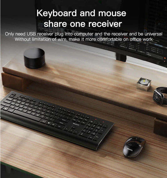 Yesido KB13 2.4G Wireless Keyboard And Mouse Set Usb Ergonomics Smart Chip Mute Keyboard Mouse Combo