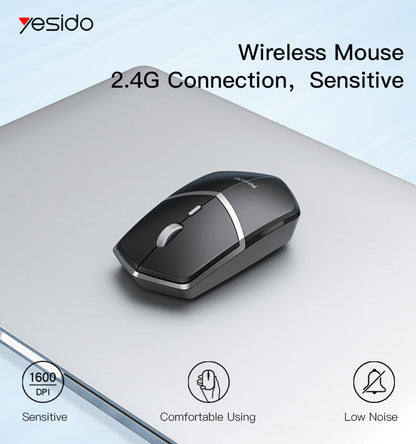 Yesido KB16 2.4G Wireless Photoelectric Mouse 4 Key Ergonomic Mouse