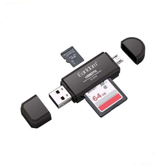 Earldom ET-OT70 USB OTG Card Reader 4 in 1 Micro USB/USB to SD/MicroSD (black)