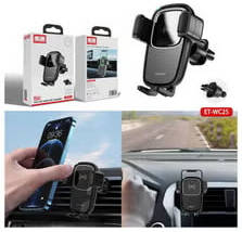 Earldom WC25 15W Car Wireless Charger and Holder for Mobile Phones Black