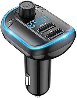 Yesido Y44 Bluetooth FM Transmitter For Car 2 USB Ports Charger Battery Voltage Detection Audio Adapter