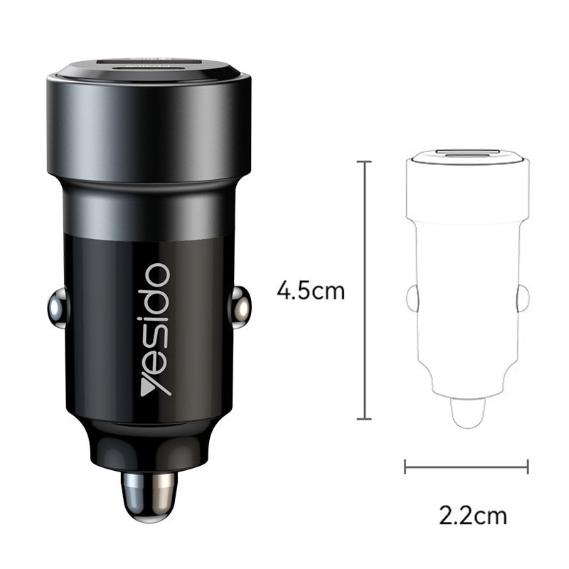 Yesido Y55 With Double Type-C/USB-C Port Line Car Charger