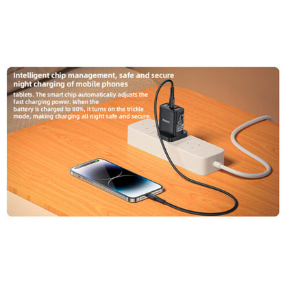 Yesido YC87 Wall Charger, PD 20W Fast Charging Dual Port , Smart Digital Display, AC100-240V, UK Digital, ABS+PC Material, Black